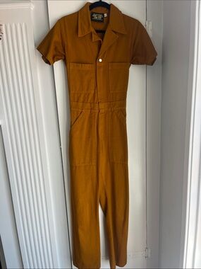 Big Bud Press Unisex One-Piece Jumpsuit XS in Mustard Brown